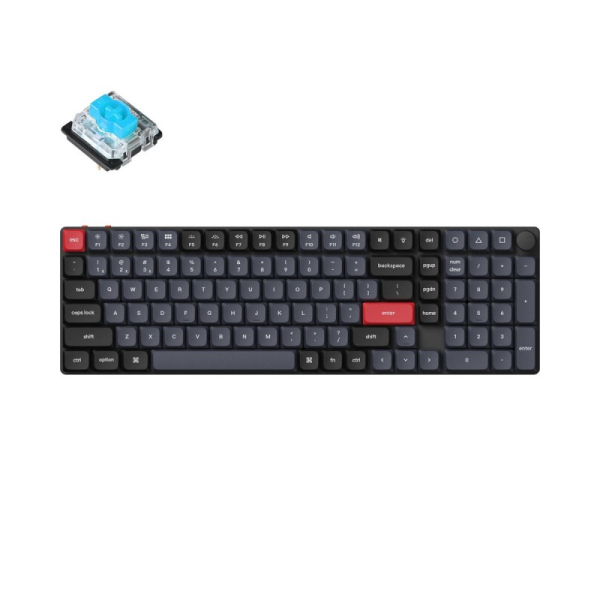 Купить Беспроводная механическая клавиатура QMK Keychron K17 Pro, 103 клавиши, Knob, Hot-Swap, Gateron low profile Blue Switch